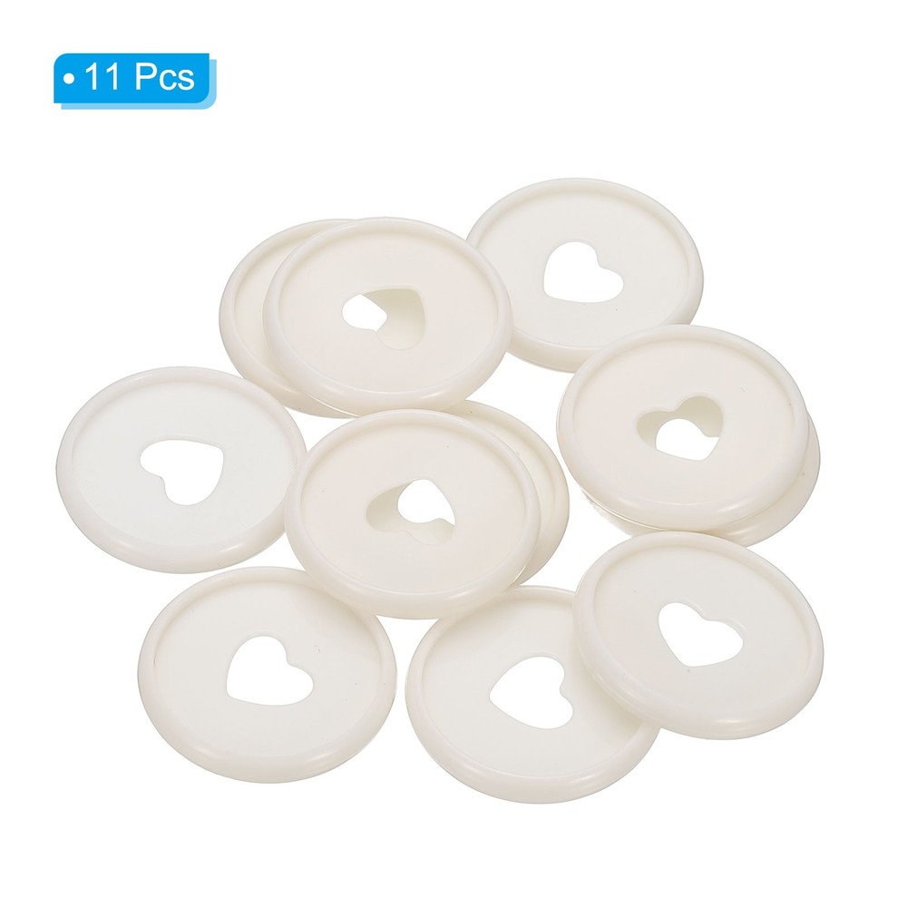 28mm Plastic Book Binding Discs, 11 Pack Expansion Discs Heart, White