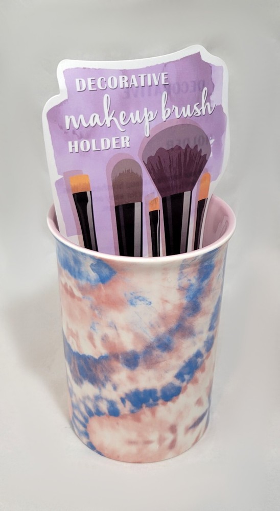 Red White Blue Tie Dye Makeup Brush Holder Generic
