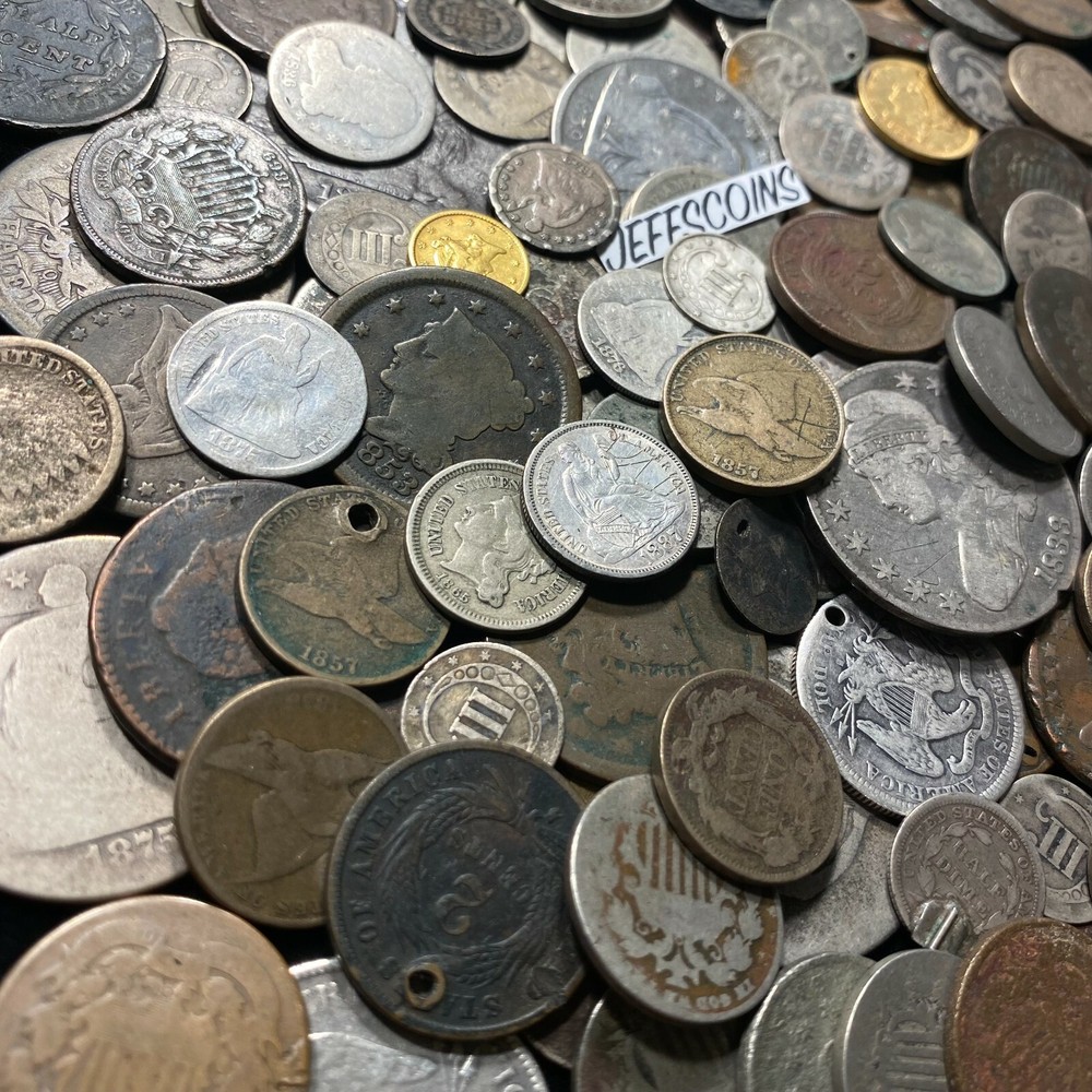 ✯ 1796-1889 OBSOLETE TYPE SET ✯ Half Dime Two Three Large Cent Piece Silver Lot✯