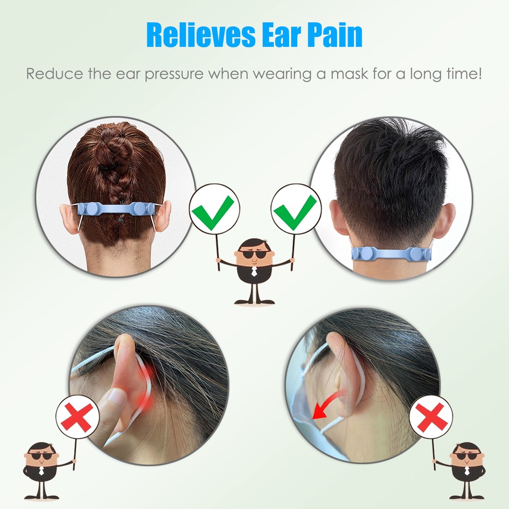 10PCS Face Mask Extender Ear Hook Ear Strap Extension Mask Clip Saver Adjustable