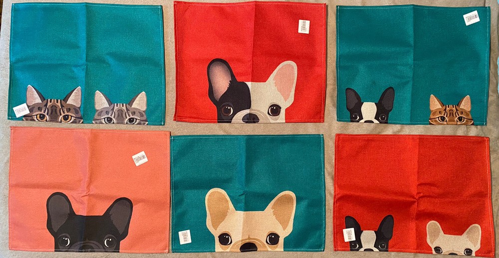 Table Place Setting-6 pcs Adorable Pets-Open box!! New