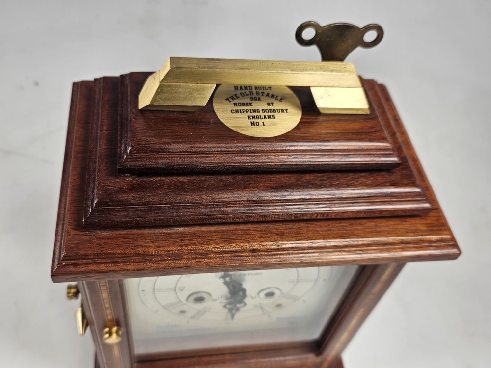 Rare Solid Oak 2 Bells Bracket Clock Chipping Sodbury