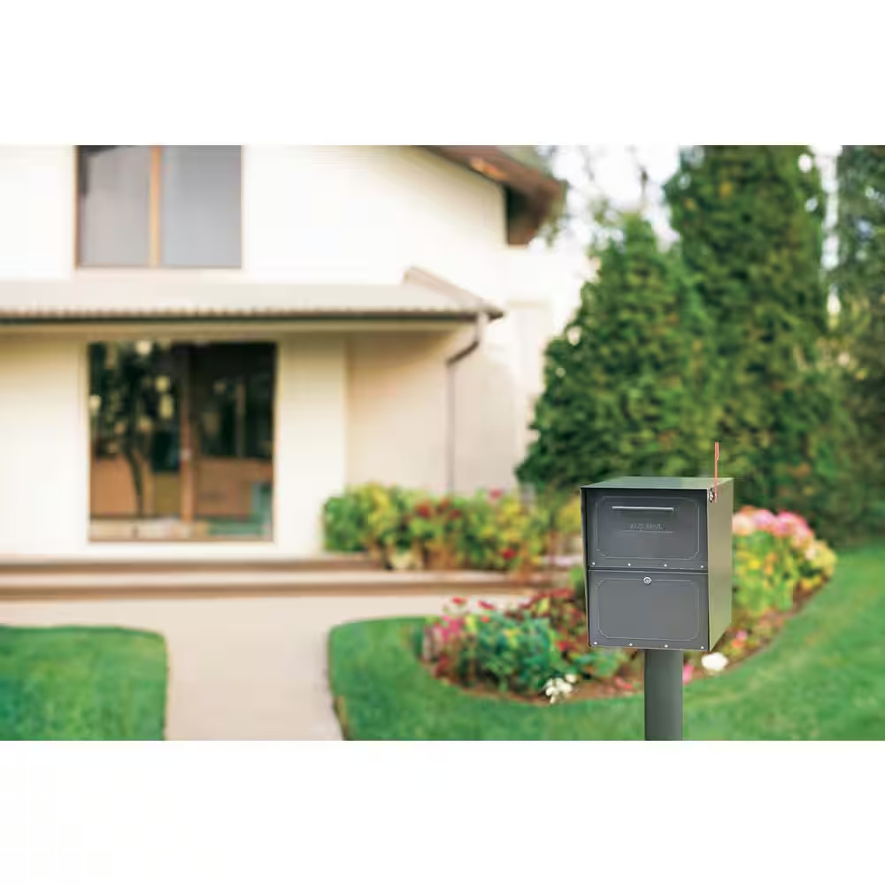 Oasis Classic Graphite Bronze, Extra Large, Steel, Locking, Post Mount Parcel Ma