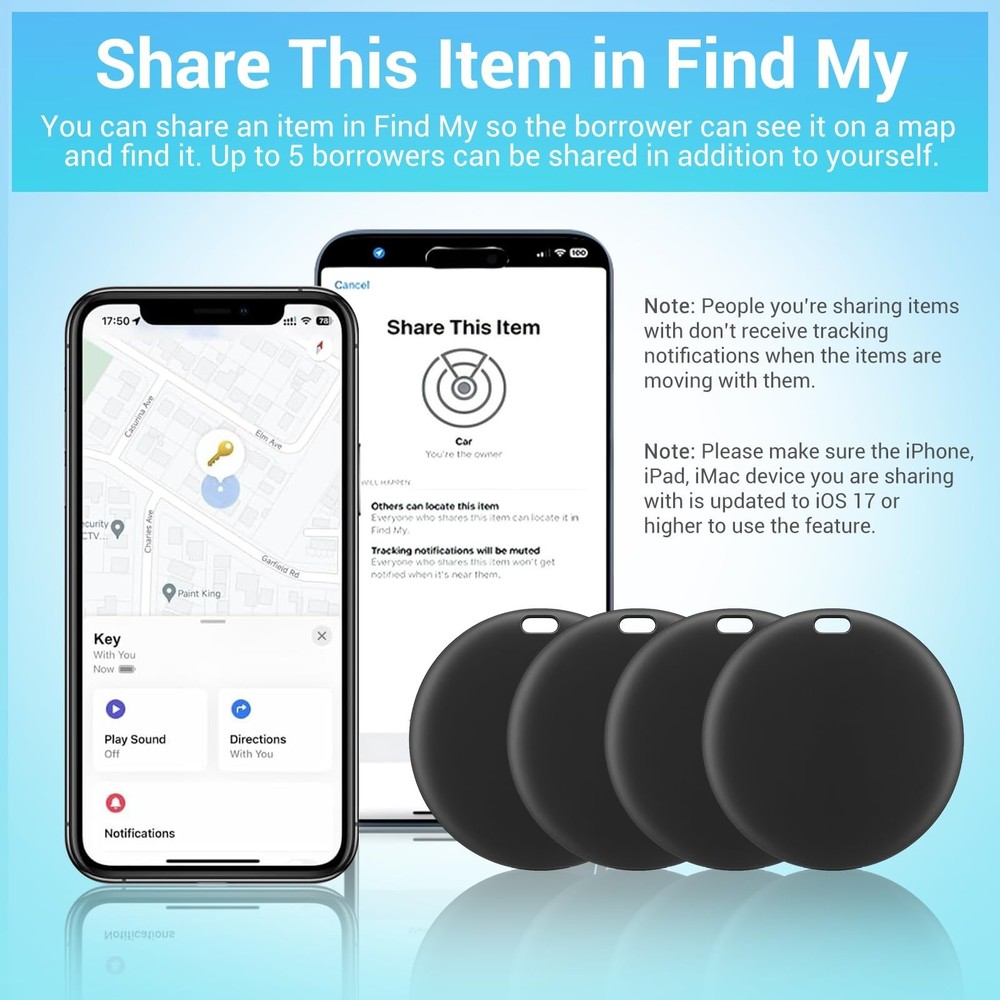 [Apple MFi Certified] LBPRT Air Tracker Tag 4 Pack, Smart Bluetooth Item Find...