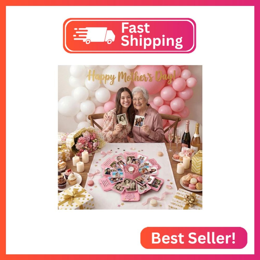 Koogel Explosion Gift Box, Pink Explosion Gift Box Set with Scrapbooking Accesso