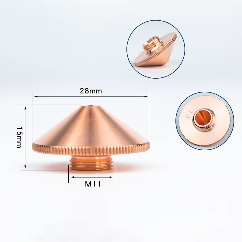 Fiber Laser Nozzle Double Layers Chrome-plating D28 M11 for Laser Cutting Head