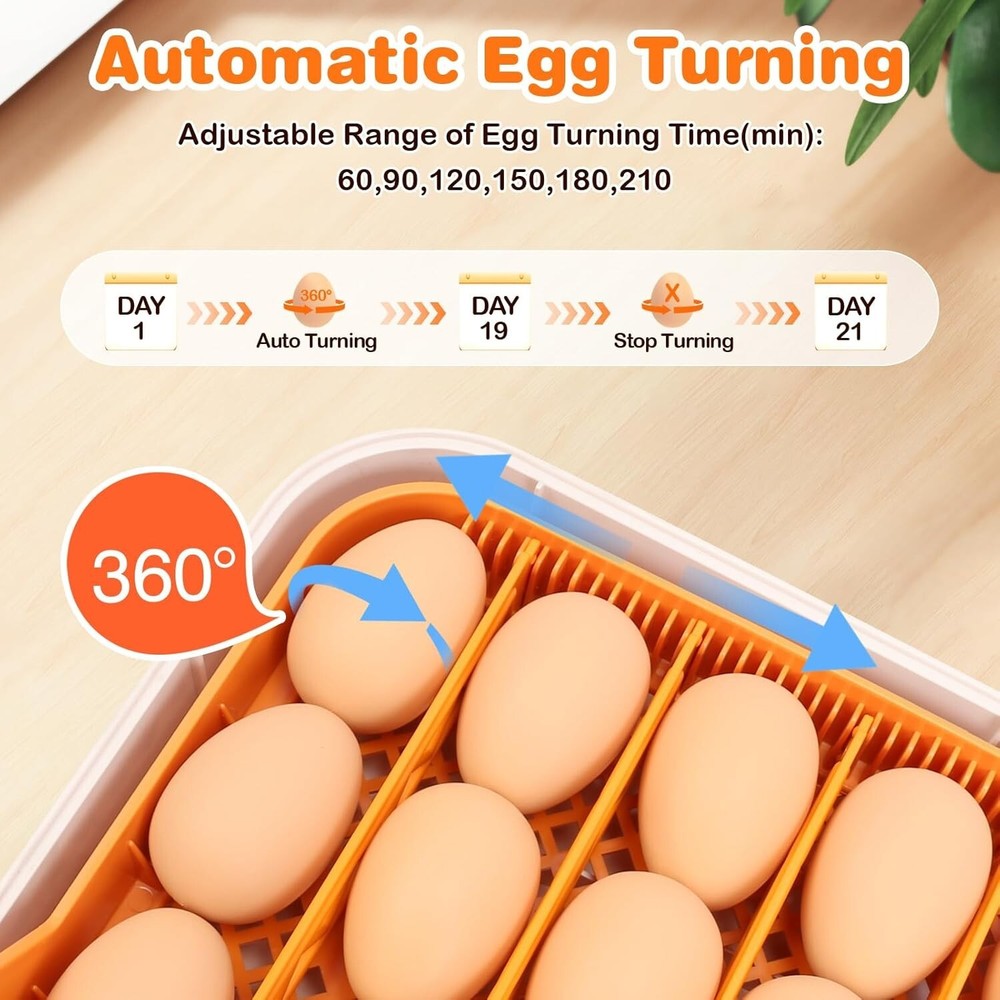 56 Egg Incubator with Automatic Egg Turning Egg Hatching Temp & Humidity Control