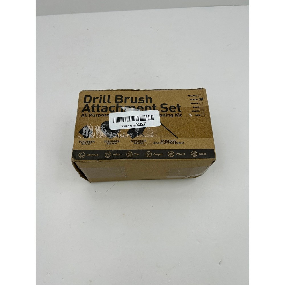 Drill Brush Attachment Set OS Black New