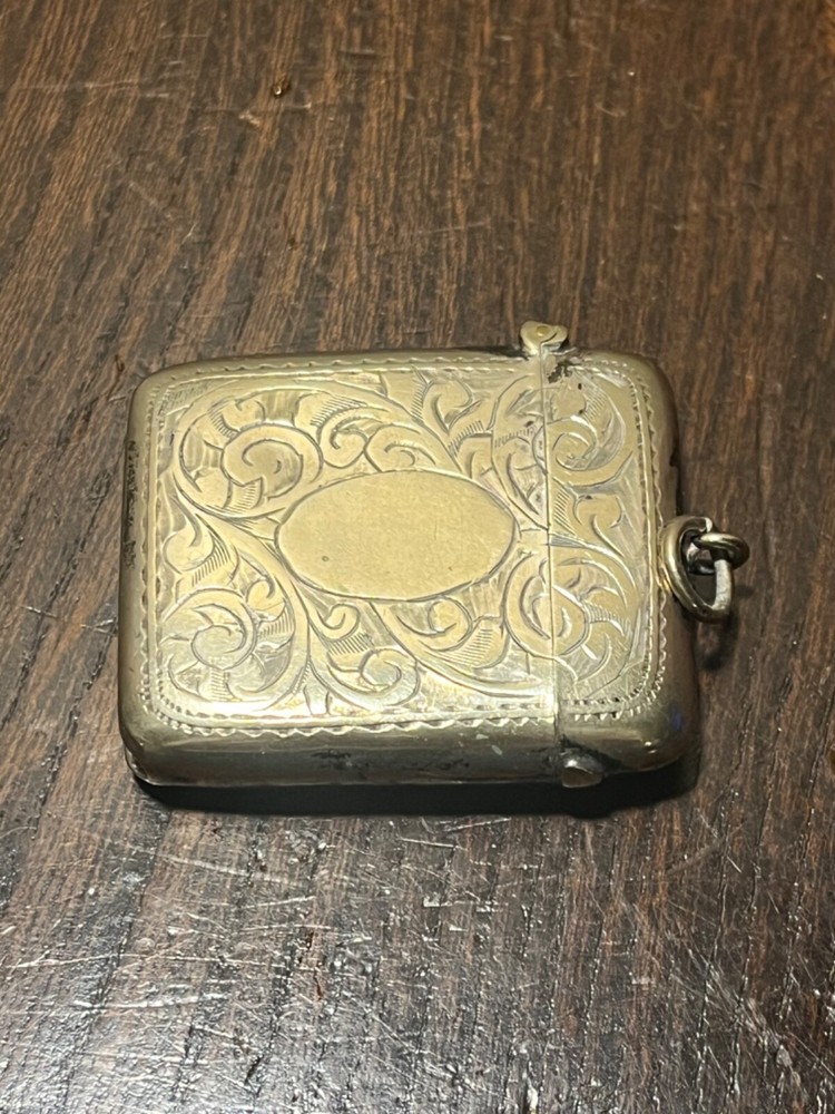 Antique Silver Metal Vesta Case