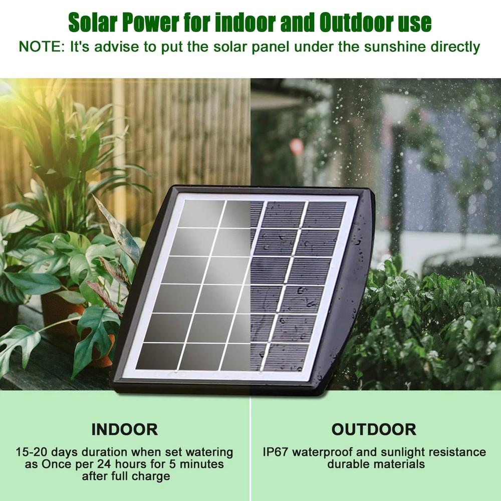 Solar Automatic Drip Irrigation Kit System, JIYANG Solar Powered Auto Easy DIY W