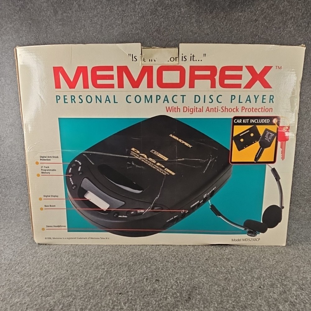 Vintage 1996 Memorex Personal Compact Disc CD Player MD5250CP