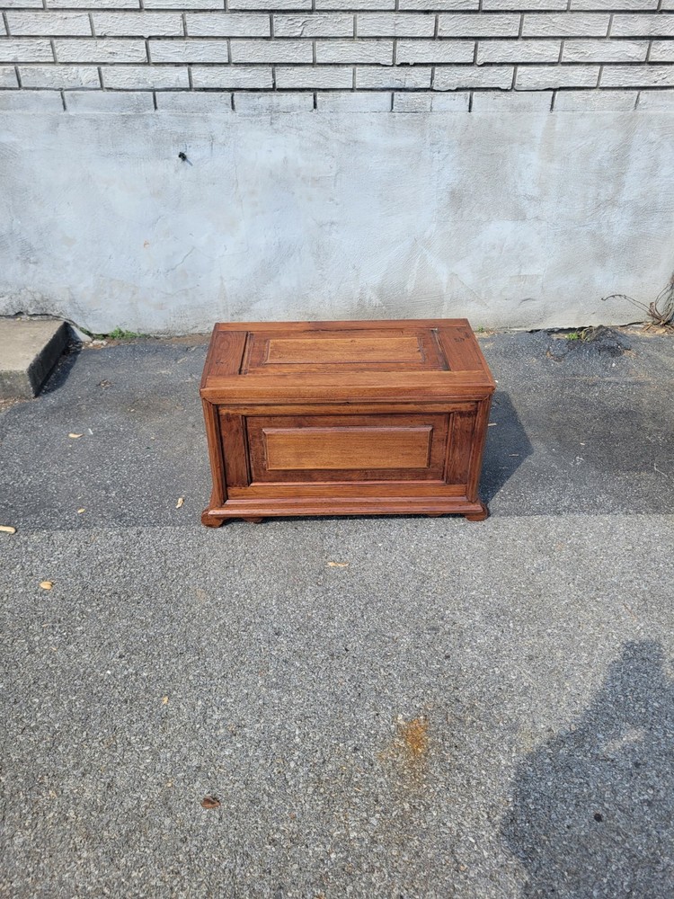 19th Century Antique Solid Walnut Storage Box - Handmade Primitive Trunk