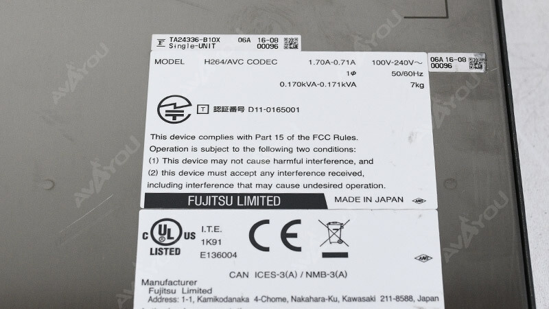 Fujitsu IP-9610 HD/SD Codec Video Encoding H.264 Digital Media Encoder