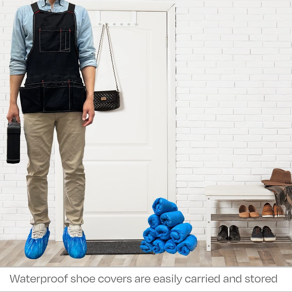 Buena Goods 100 Pack Extra Large Disposable Blue Boot and Large,