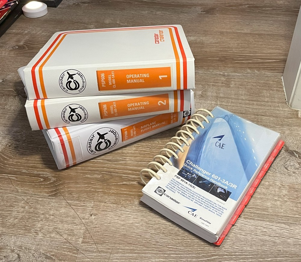 Canadair Challenger Flight & Operating Manuals + Quick Reference PSP600-1 Plane