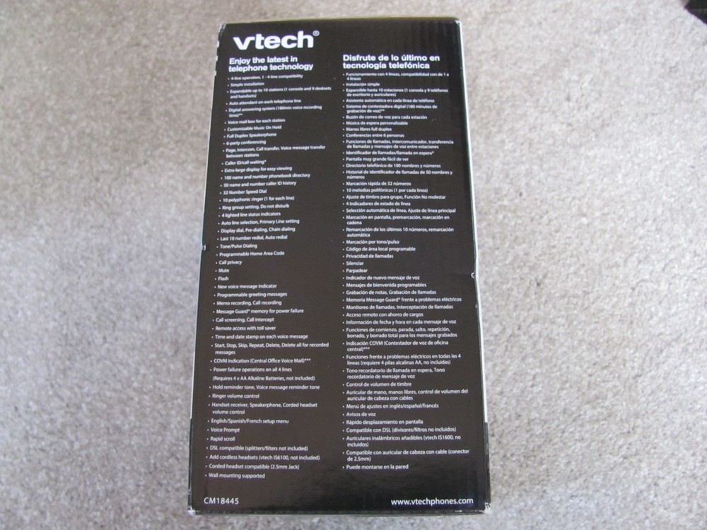 VTech CM18445 4-Line Small Business System Main Console with Answering System