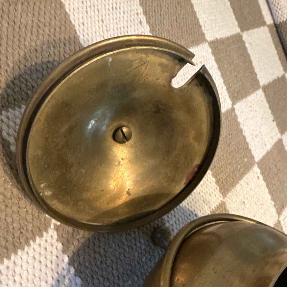 Vintage Brass fire Starter Smudge Pot With Lid & Handle. Complete