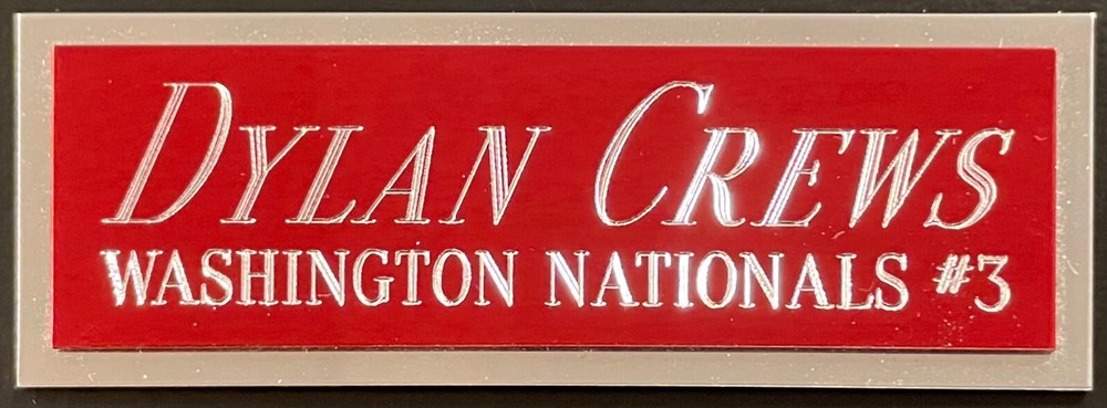 DYLAN CREWS NATIONALS NAMEPLATE FO AUTOGRAPHED Signed Baseball Display CUBE CASE