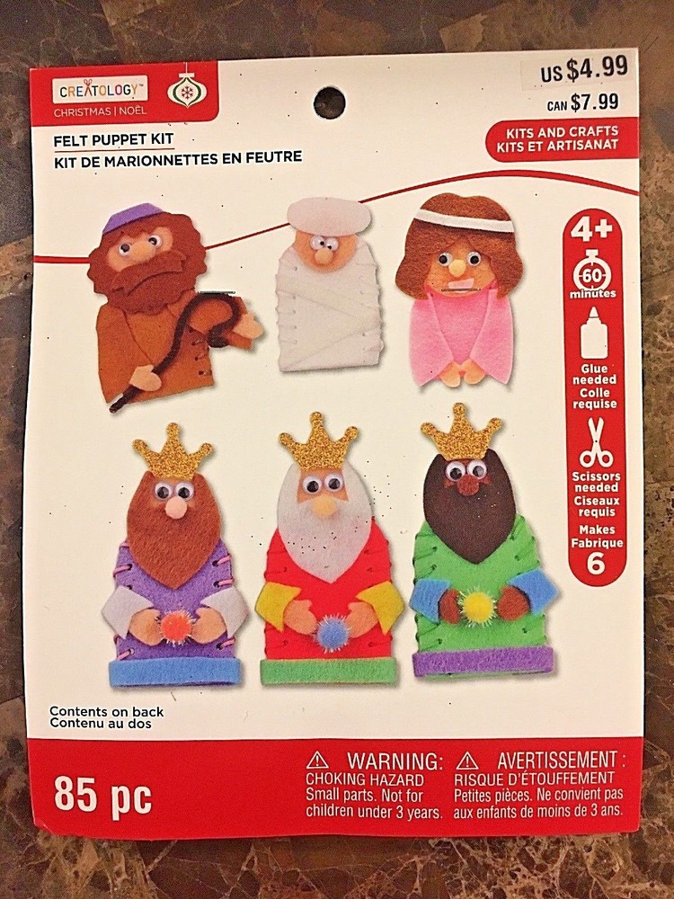 Creatology Christmas Felt Navity Puppet Kit 85pc New