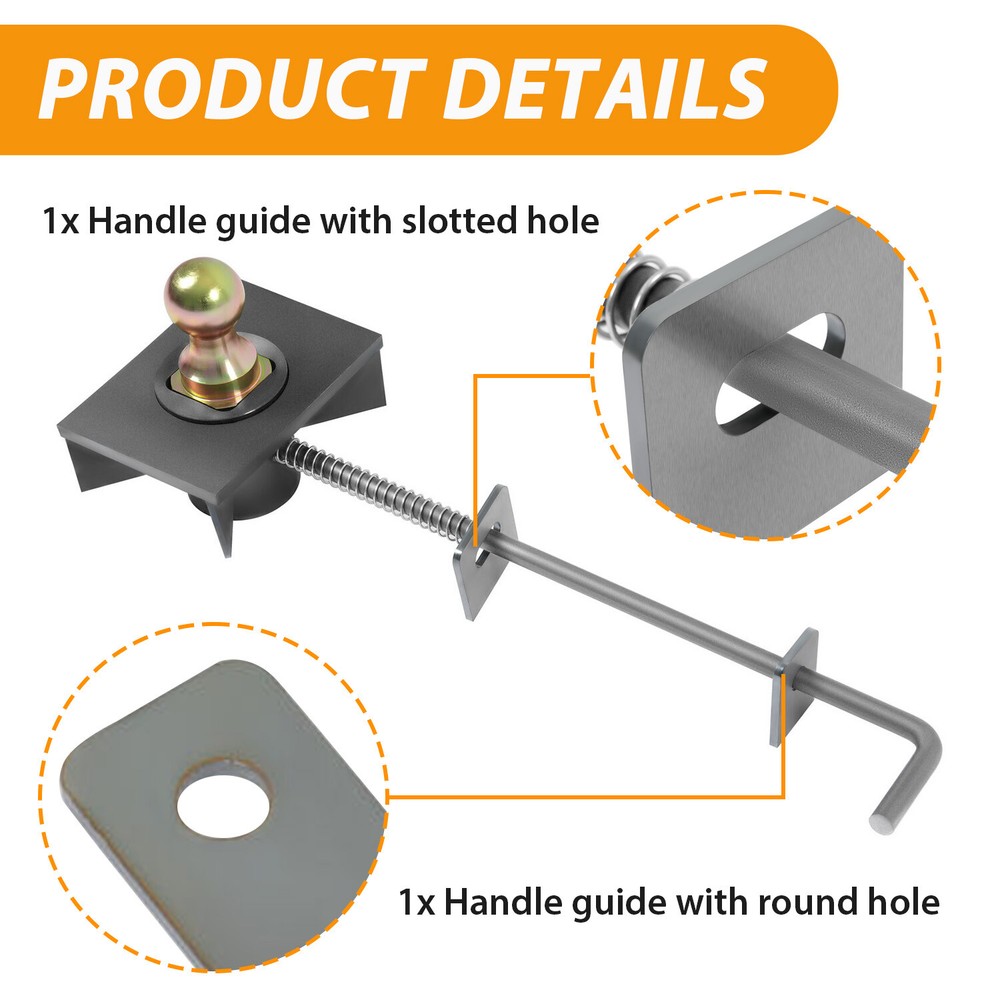 Universal Flatbed Gooseneck Trailer Hitch Hook Flatbed Kit w/ Ball Nut Spring