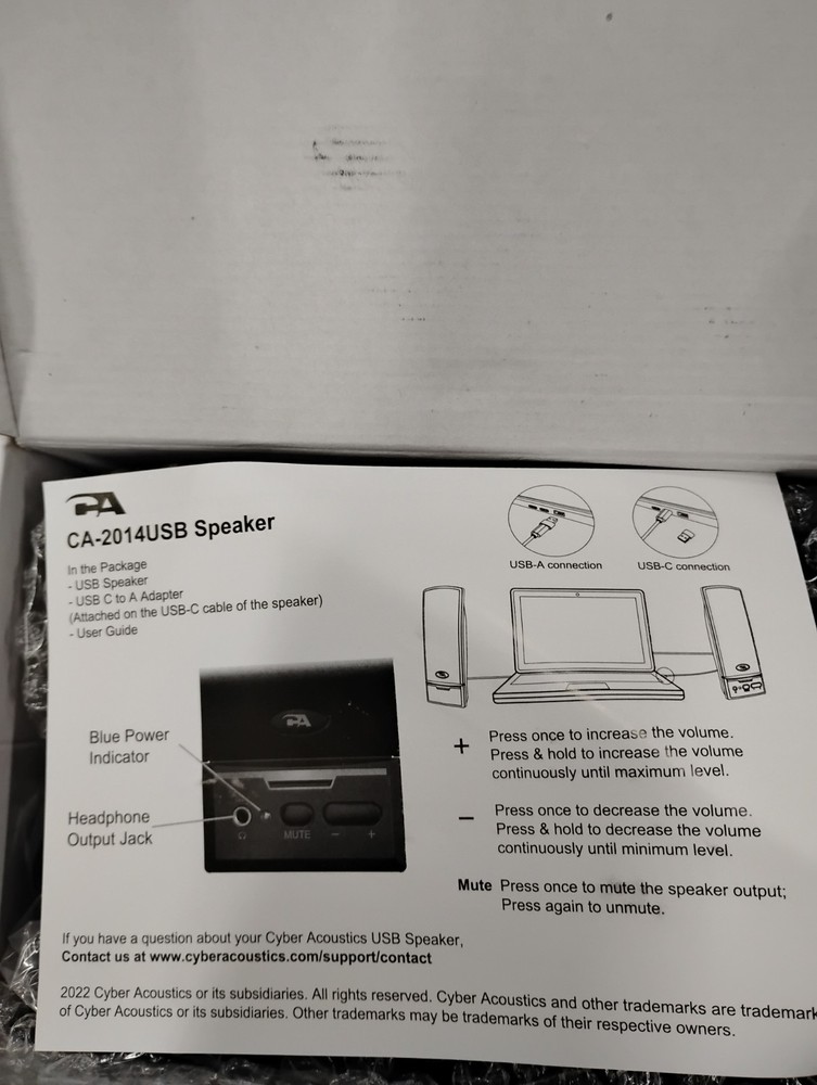 Cyber Acoustics CA-2014 multimedia desktop computer speakers