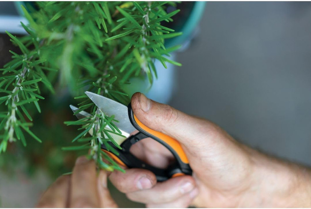 Fiskars Herb Garden Scissors, 5" Garden Shears, Handheld Herb Snips with Sheath