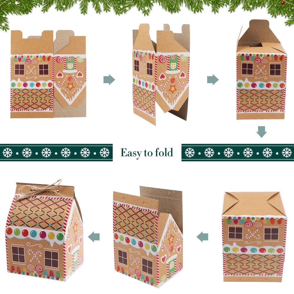 24 Pcs Christmas Kraft Paper Gift Boxes