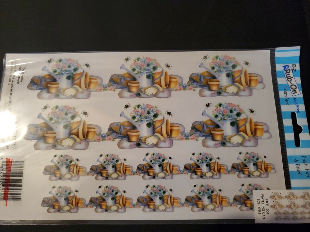Watering Can Borders Rub Ons