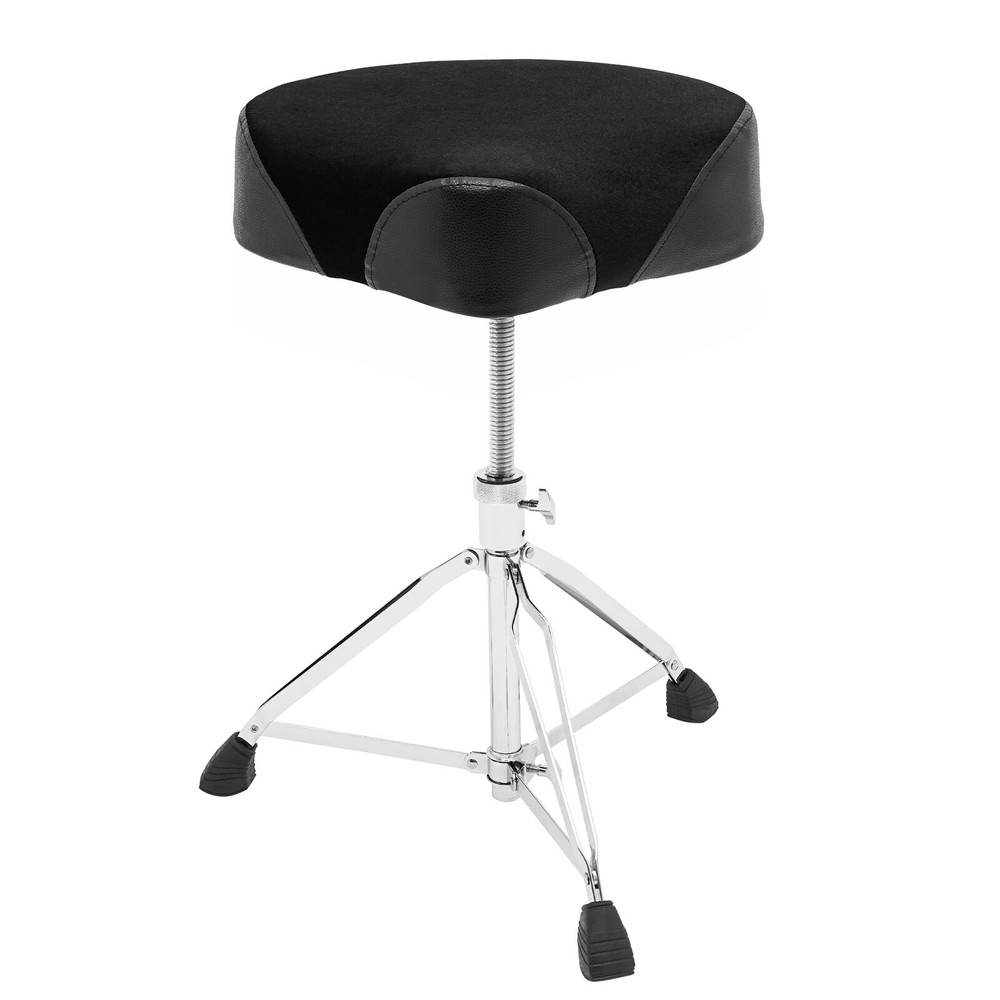 Adjustable Black Drum Stool with Thick Padded Seat for Comfort