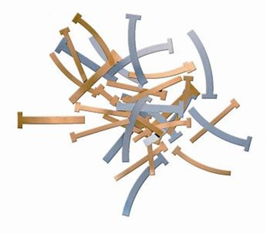 T-Style Bands, Brass, Small, 100/Pkg, Straight