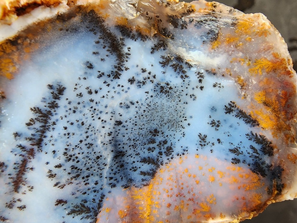 31.85 oz (903 gr) Bluish Dendritic Opal Agate, Dendritic Opal, Dendritic Agate