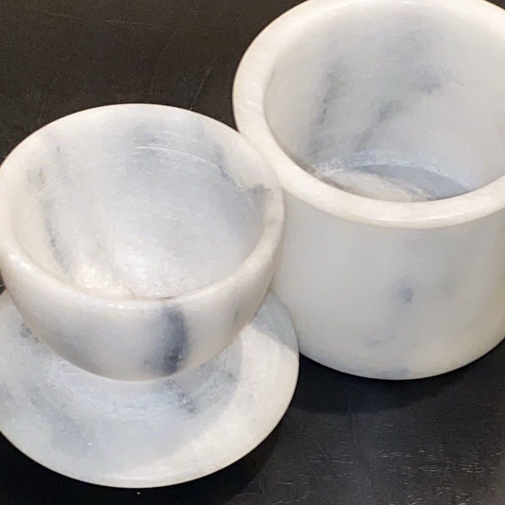 Crate & Barrel Marble Butter Crock