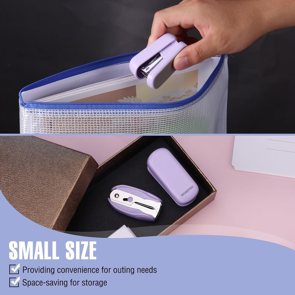 WORKPRO 3x Stapler Set 2x Mini Stapler 1PC Staple Remover 2000 Standard Staple
