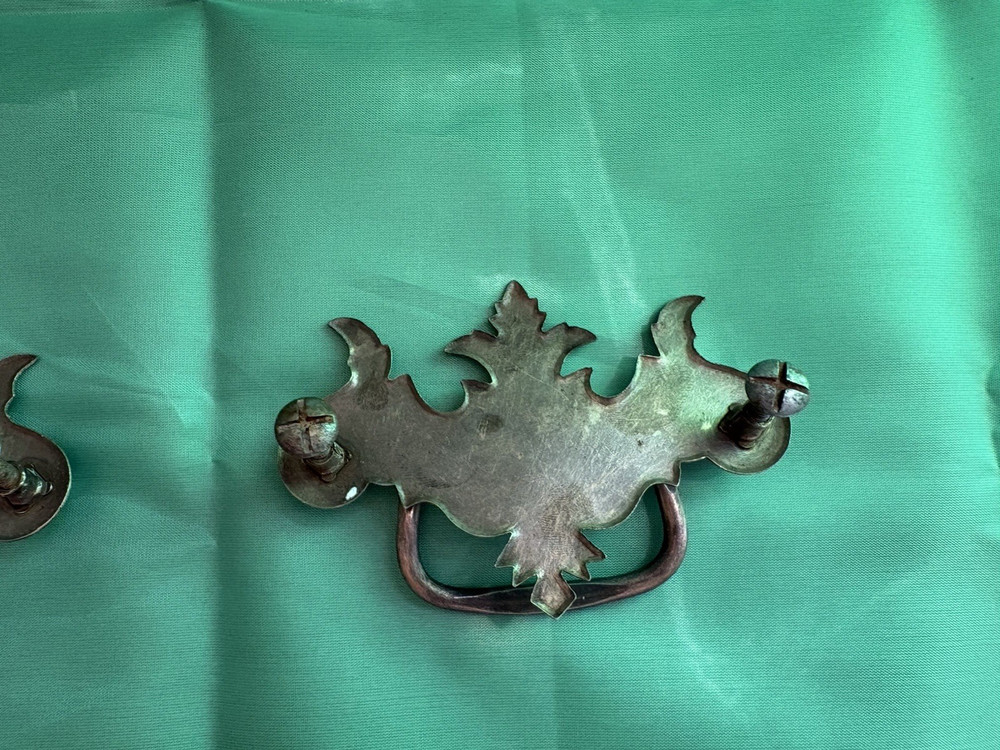Vintage Chippendale Brass Tone Colonial Style Drawer Pull 3” Center (3)