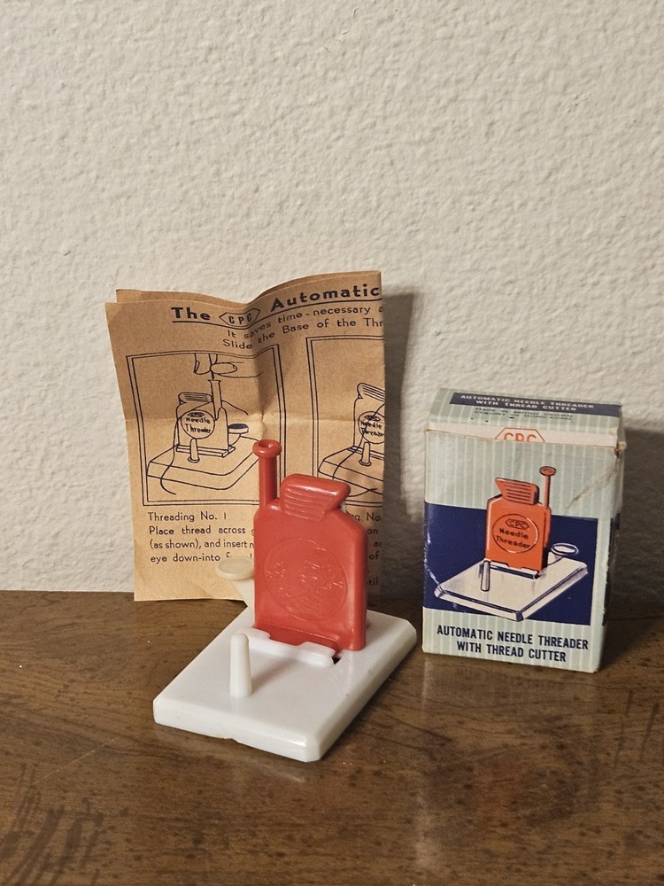 Automatic Needle Threader W/Thread Cutter CPC Vintage Original Box W/Instruction