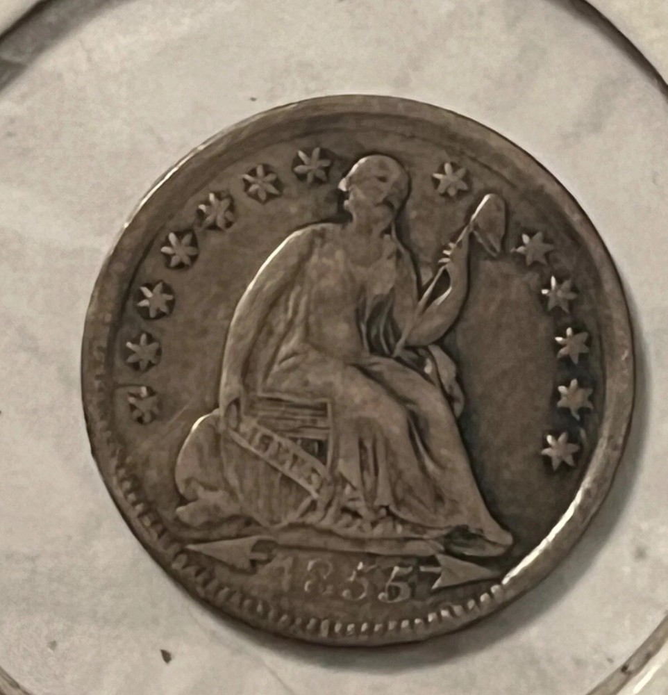 1855 Seated Liberty Half dime  . VF , better date