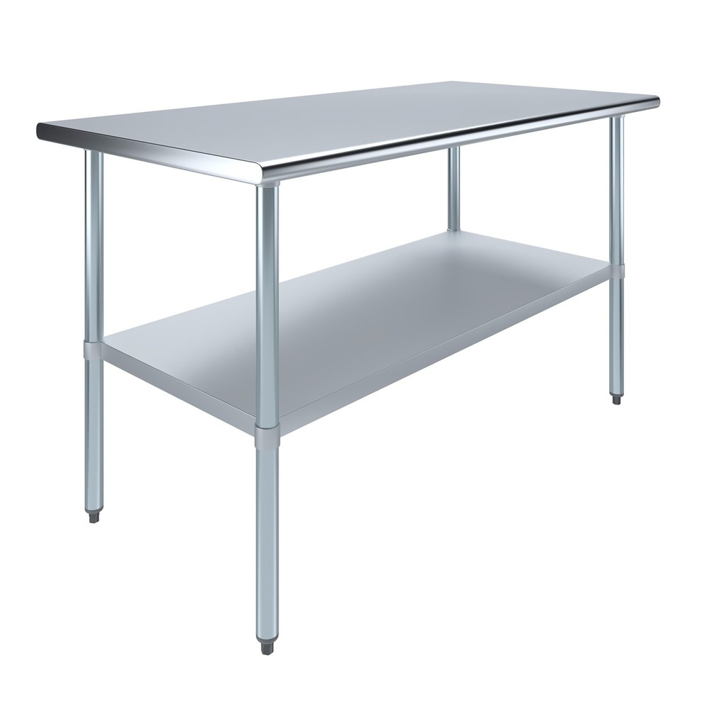 30" X 60" Stainless Steel Work Table With Galvanized Undershelf