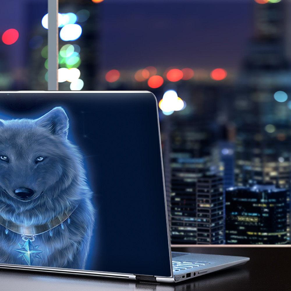 Universal Laptop Skins wrap for 15" - Glowing Celestial Wolf