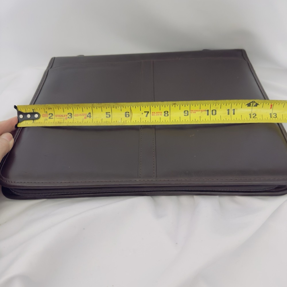 Leather Document Holder Paper Organizer Brief Case Portfolio Carry Handle- Nice!