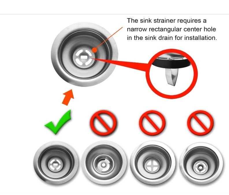 2 Pack - Kitchen Sink Strainer and Stopper Combo Basket Spring Clip Replacement