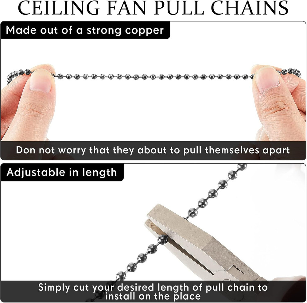 Yaomiao 4 Pcs Ceiling Fan Pull Chain Extension Decorative Light Fan Chains Set P