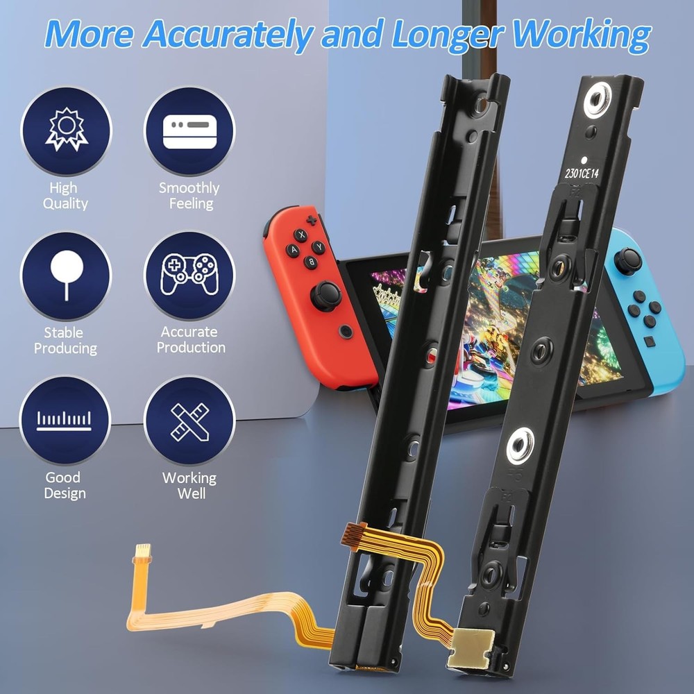 Left and Right Slide Rail for Nintendo Switch Console Slide Rail Bar Replacement