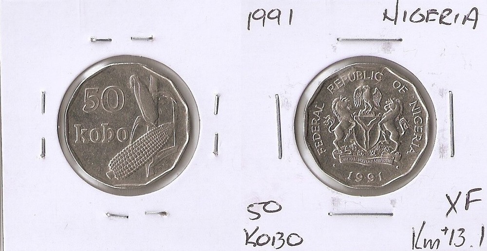 Nigeria 50 kobo 1991 Corn