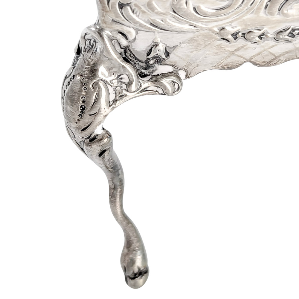 19th C Neoclassical imported Hanau 930 silver miniature table trinket ring box
