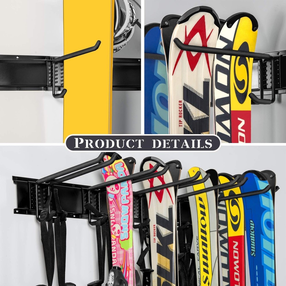 WALMANN Wall Mount Tool Organizer, Mop and Broom Holder, Garage Tools Storage...
