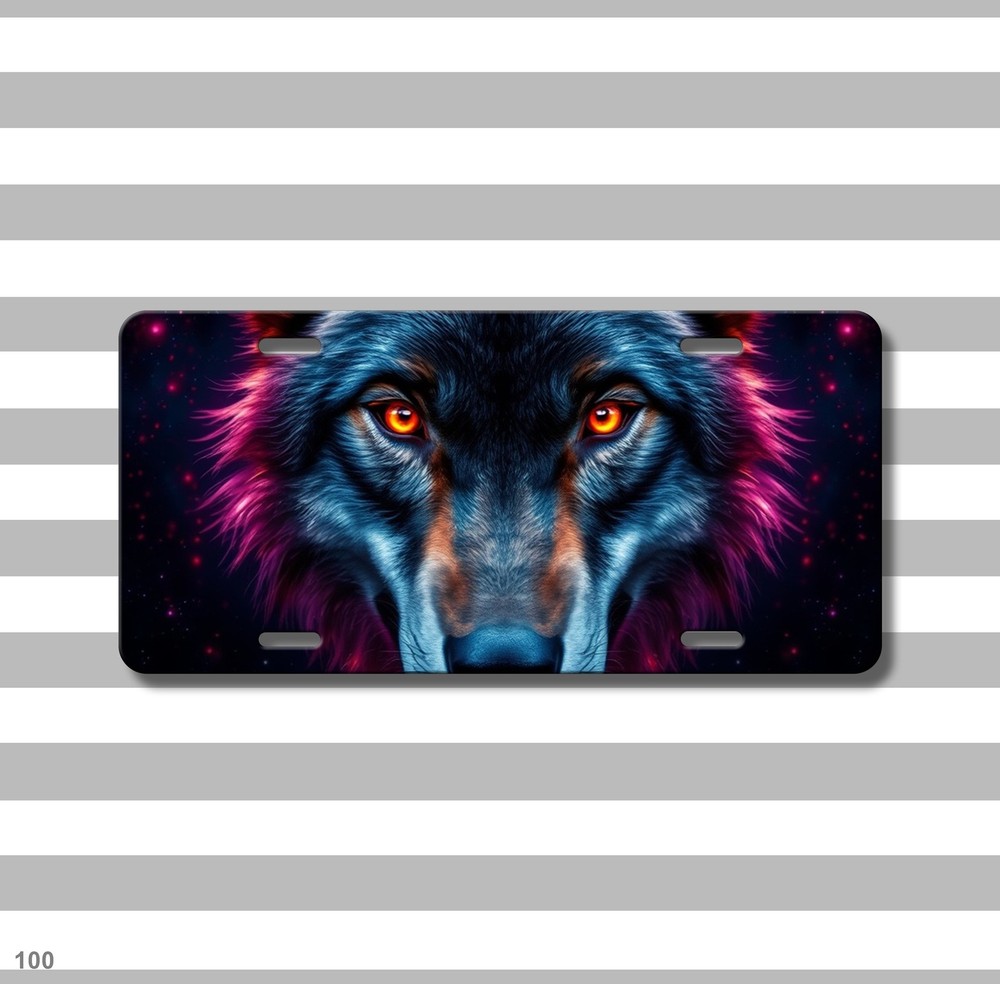 Powerful Wolf License Plate Custom Front Bumper Plate Holiday Gift