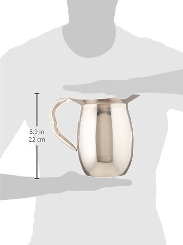 Wpb2c Deluxe Bell Pitcher With Ice Catcher 2quart Stainless Steel Medium