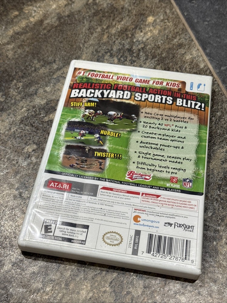 Nfl Backyard Football Wii Replacement Case Only
