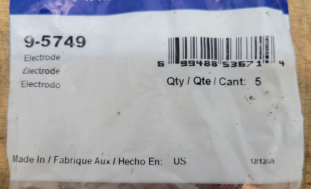Thermal Dynamics 9-5749, Electrode, (PACK OF 5) - NEW