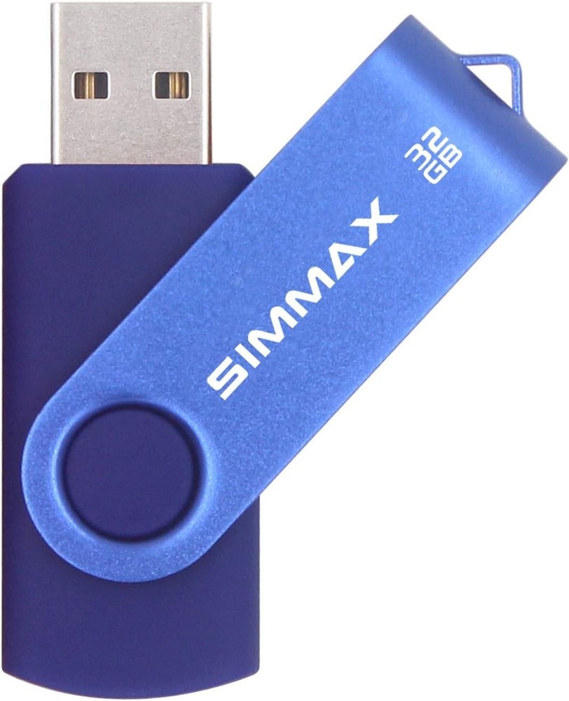 Versatile 32GB USB 2.0 Flash Drive with 9 Mb/s Write Speed & LED Light - Blue